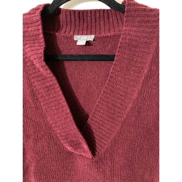 J. JILL Women's Sweater XS Soft Over Sized Burgundy Pull Over 3/4 Sleeve EUC - Picture 3 of 4